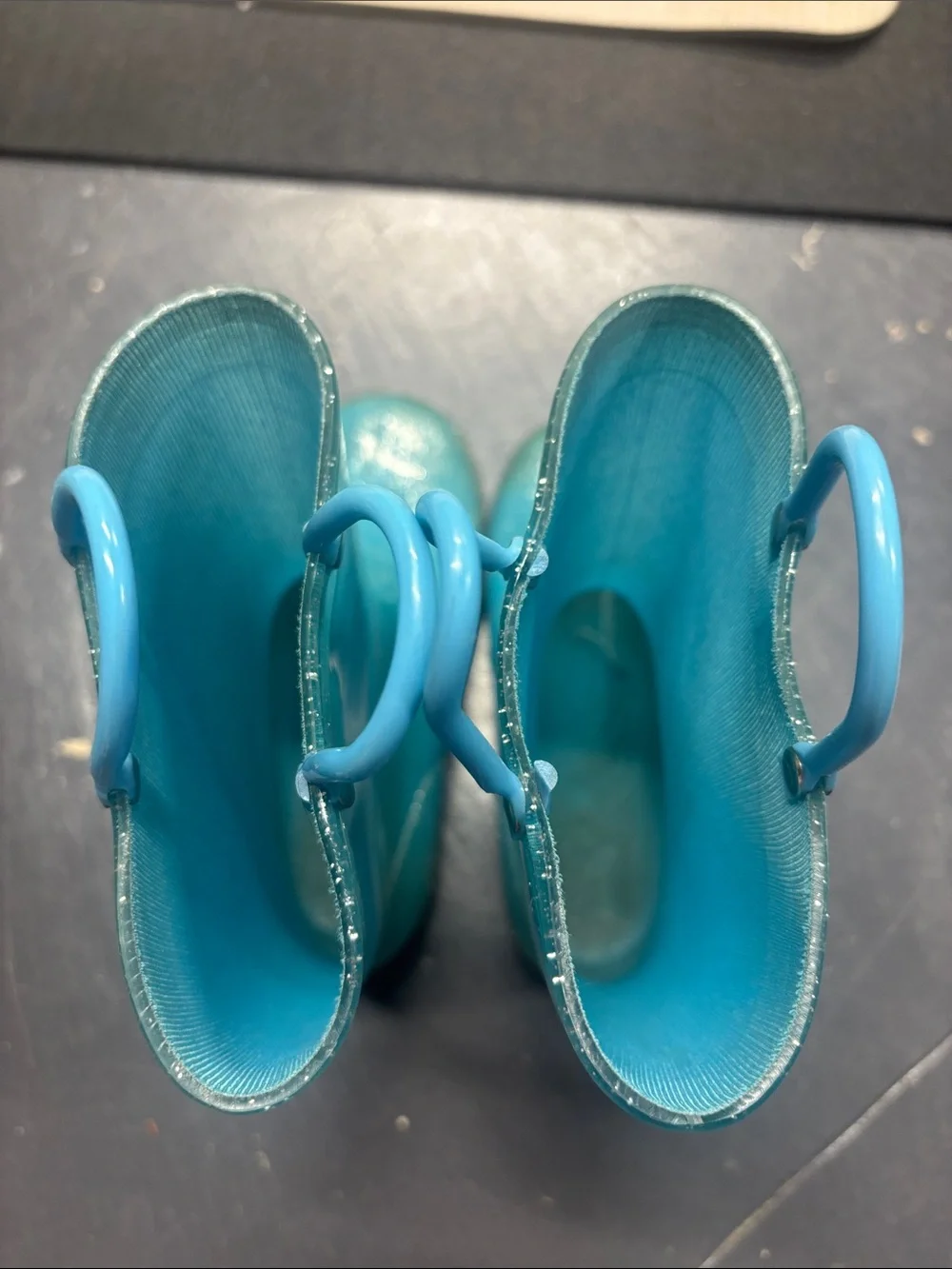 LIGHT UP Kids Teal Glitter Rain Boots – Waterproof Outdoor Boots
